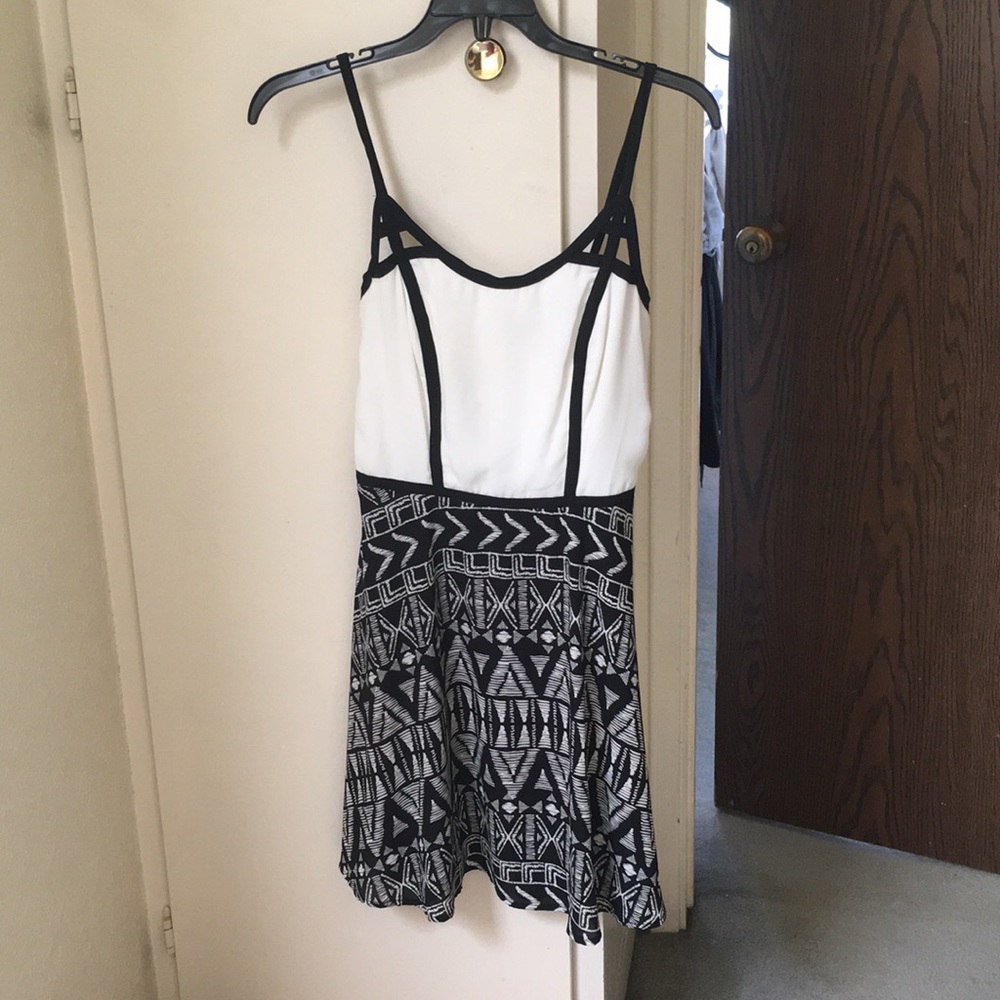 Tribal print dress with detailed top